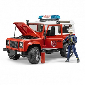 Внедорожник Bruder Land Rover Defender Station Wagon - Пожарная с фигуркой (Bruder, 02-596)